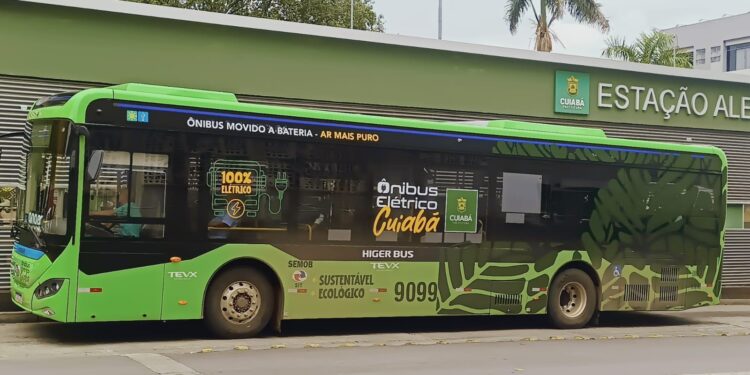 Ônibus elétrico da Higer chega a Cuiabá