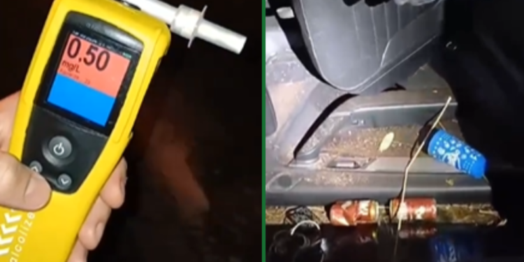 Homem bêbado capota carro ao tentar fugir da polícia em Abadia de Goiás
