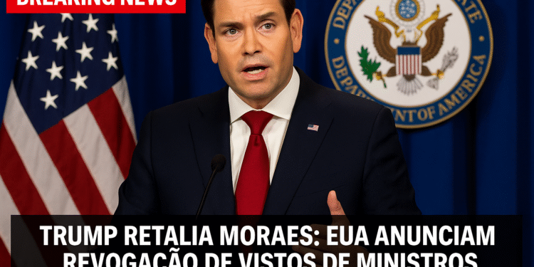 Trump retalia Moraes: EUA anunciam revogação de vistos de ministros brasileiros acusados de censura