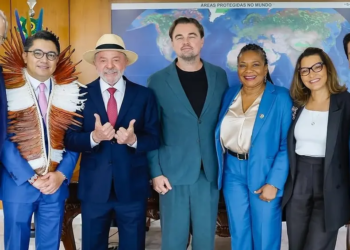 Leonardo DiCaprio encerra maratona ambiental no Brasil e se reúne com Lula em Brasília