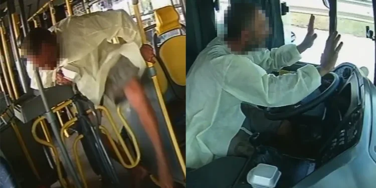 De jaleco hospitalar, paciente foge de unidade de saúde, furta ônibus e causa pânico em via pública no Distrito Federal